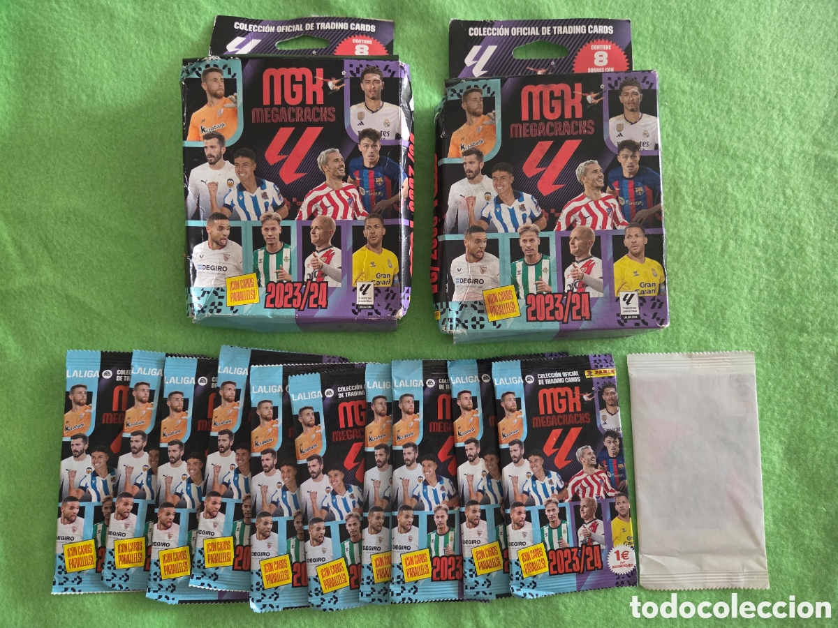 Cromos de f&uacute;tbol: Lote 26 sobres megacracks 23-24 panini
