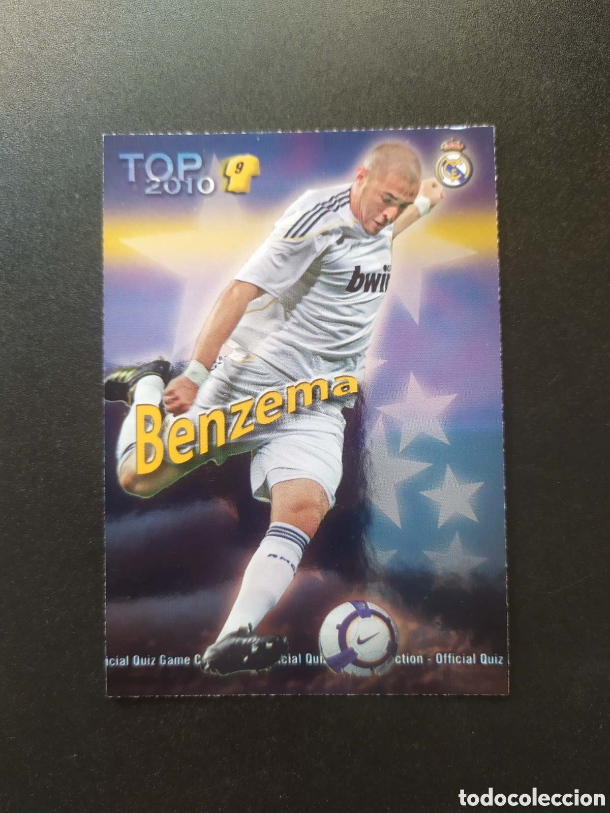 Cromos de f&uacute;tbol: Mundicromo fichas Liga 2009 2010 09 10 Benzema top brillo azul n&deg; 630 Real Madrid