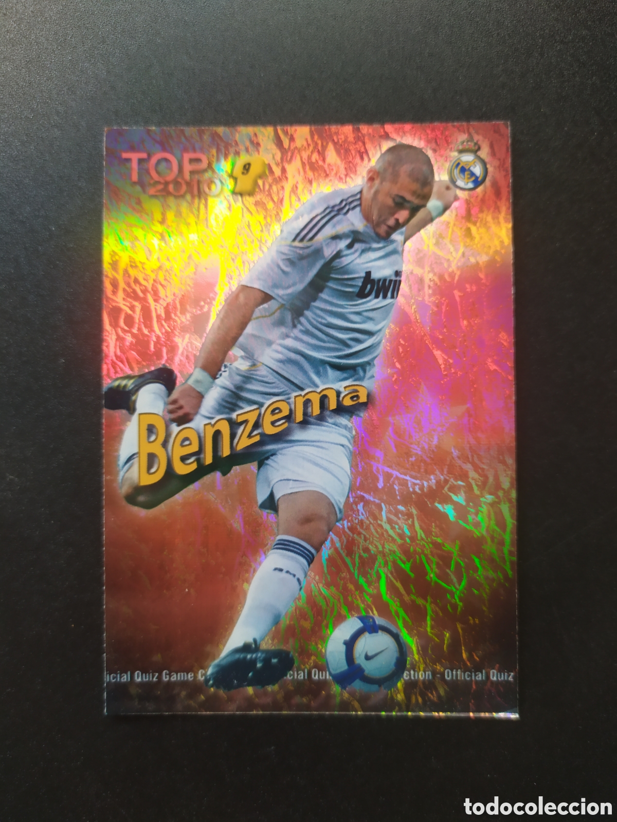 Cromos de f&uacute;tbol: Mundicromo fichas Liga 2009 2010 09 10 Benzema top brillo jaspeado n&deg; 630 Real Madrid