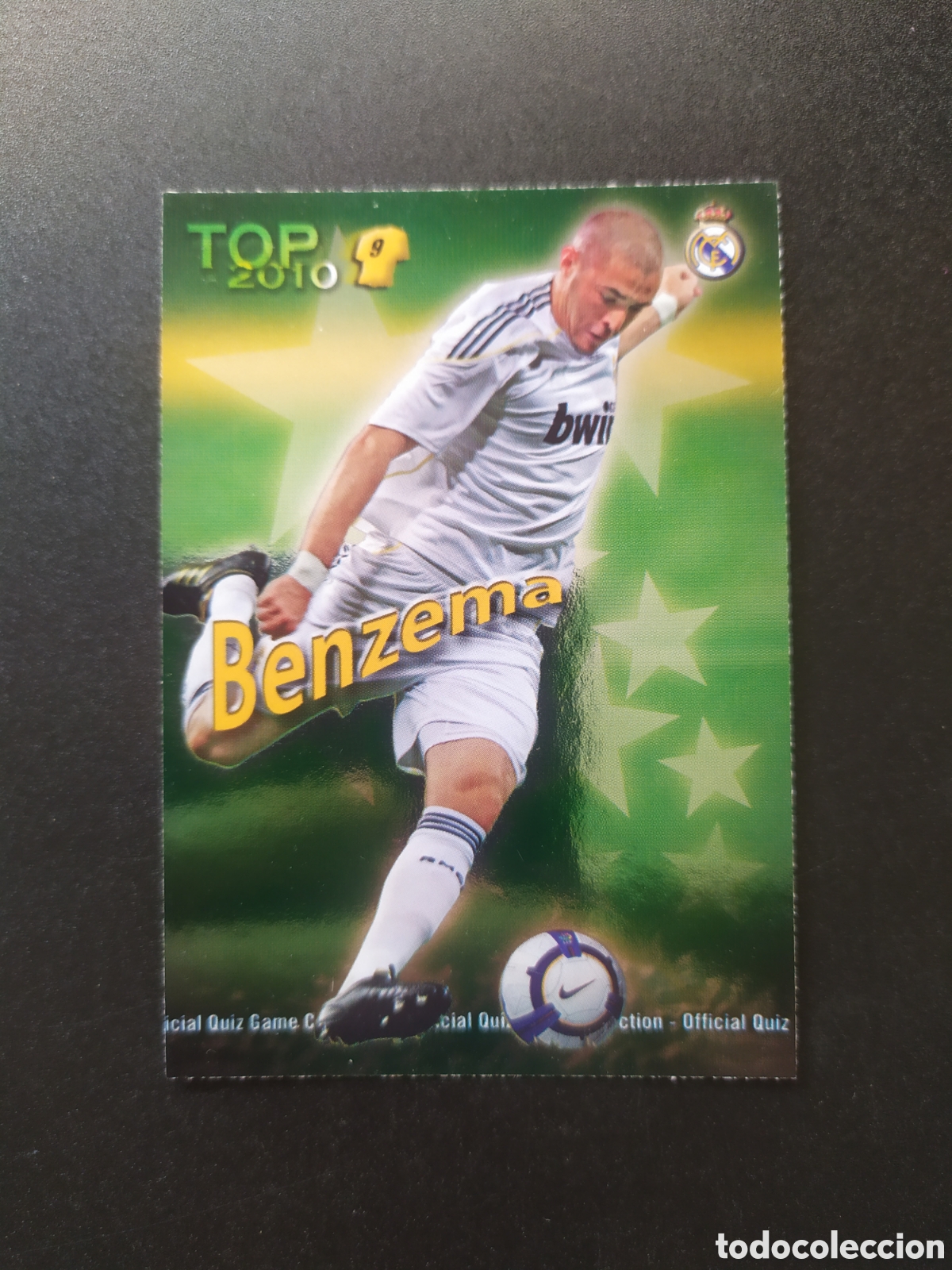 Fu&szlig;ball-Sticker: Mundicromo fichas Liga 2009 2010 09 10 Benzema top brillo verde n&deg; 630 Real Madrid