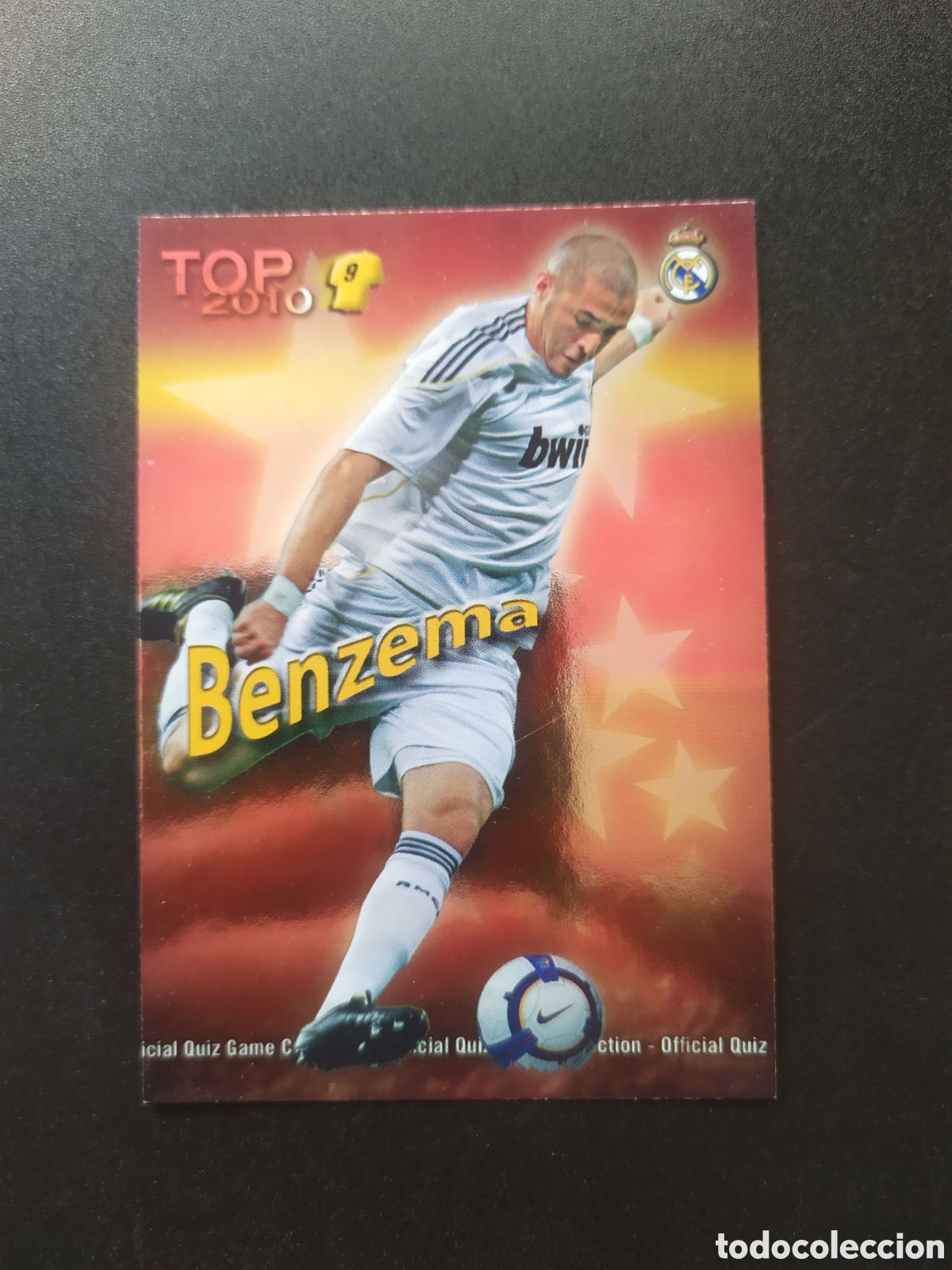 Cromos de f&uacute;tbol: Mundicromo fichas Liga 2009 2010 09 10 Benzema top brillo rojo n&deg; 630 Real Madrid