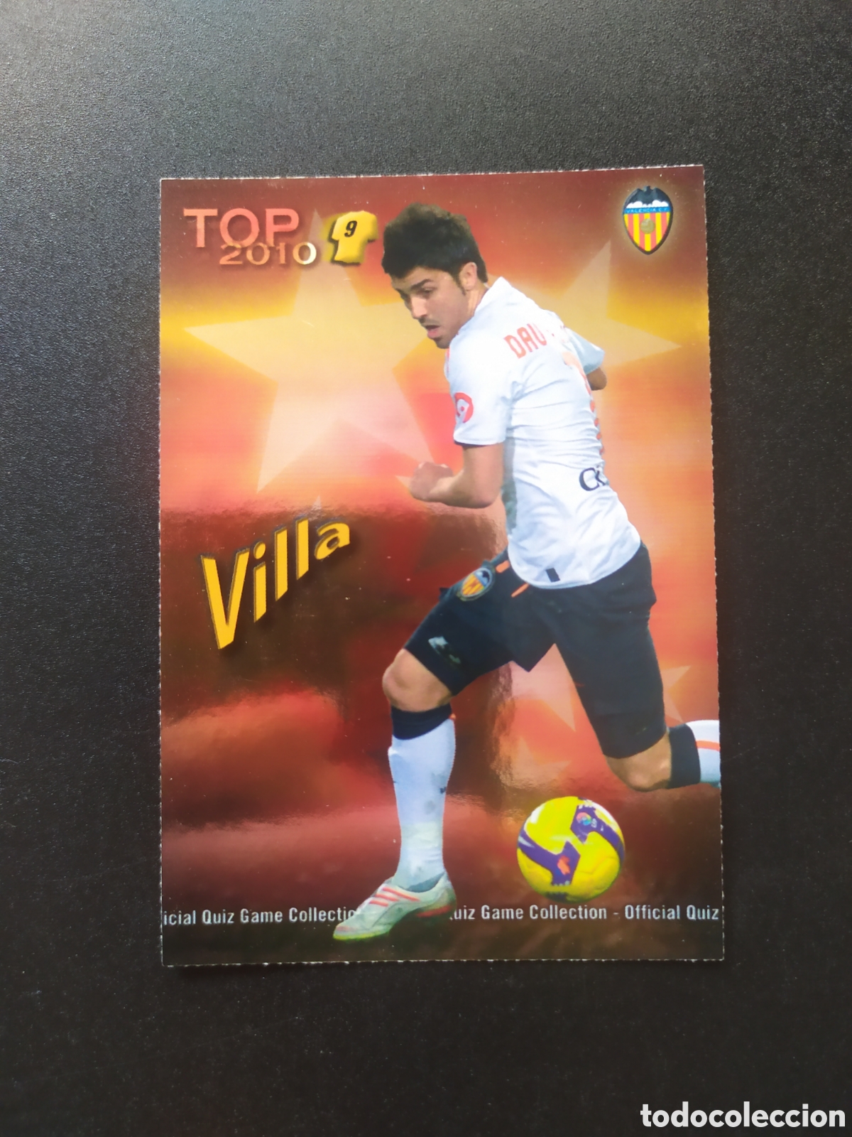 Cromos de f&uacute;tbol: Mundicromo fichas Liga 2009 2010 09 10 Villa top brillo rojo n&deg; 626 Valencia