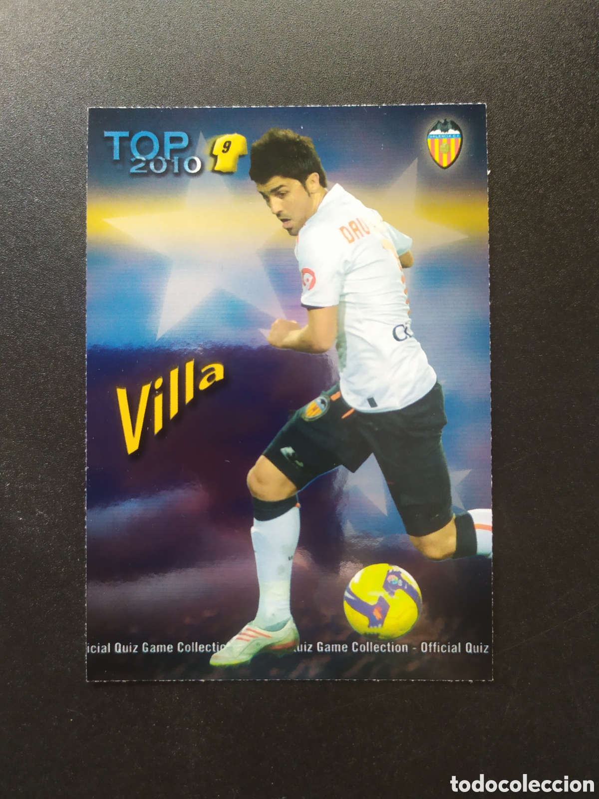 Cromos de f&uacute;tbol: Mundicromo fichas Liga 2009 2010 09 10 Villa top brillo azul n&deg; 626 Valencia