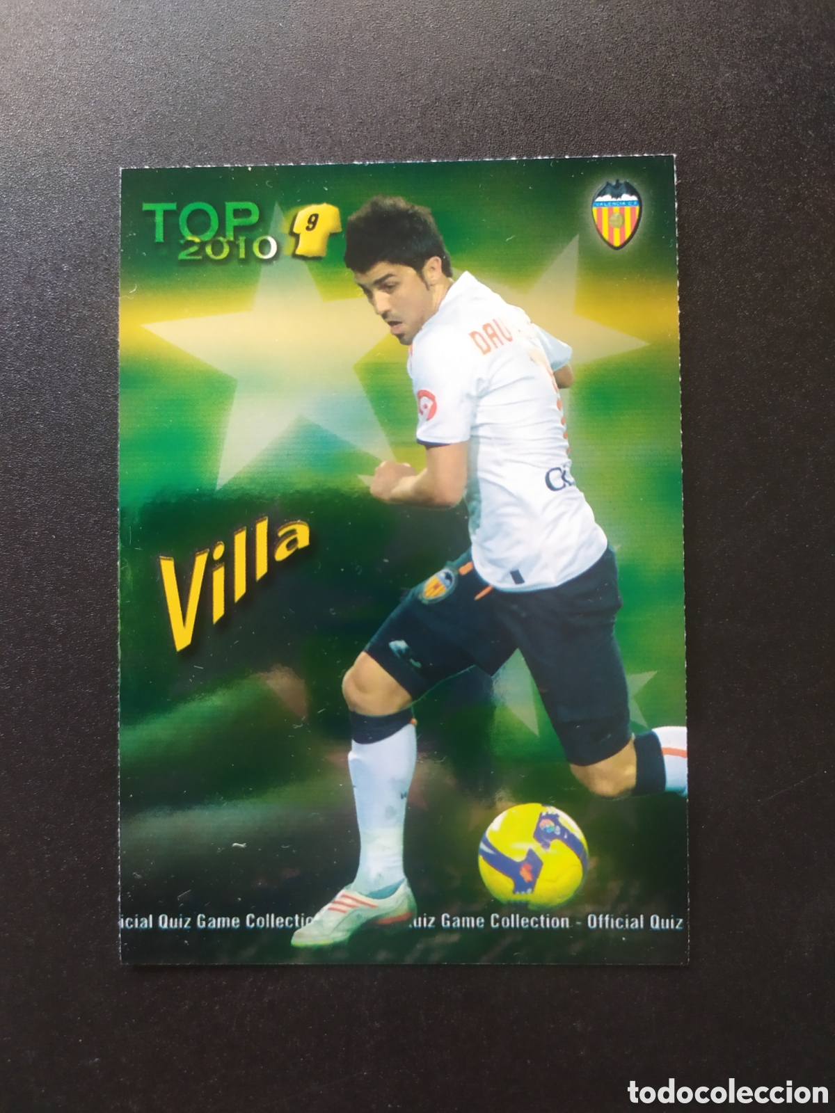 Cromos de f&uacute;tbol: Mundicromo fichas Liga 2009 2010 09 10 Villa top brillo verde n&deg; 626 Valencia