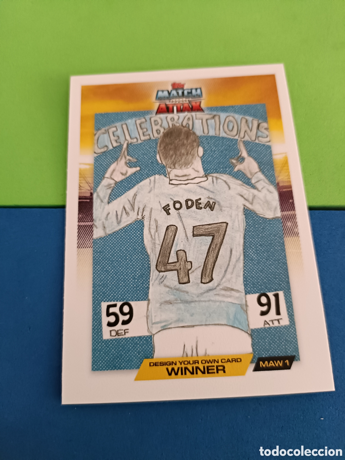 Cromos de f&uacute;tbol: Topps Match Attax 2025 2026 - Winner card Design MAW 1 Foden Celebrations