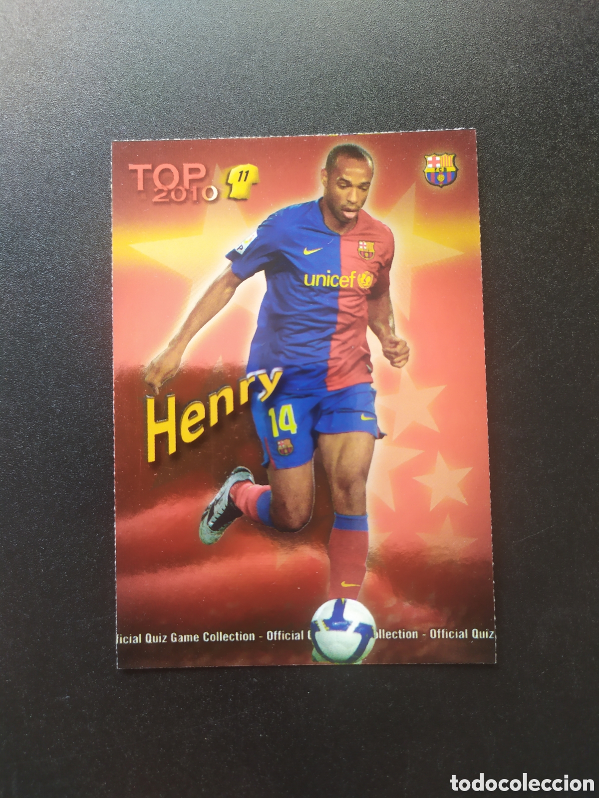 Cromos de f&uacute;tbol: Mundicromo fichas Liga 2009 2010 09 10 Henry top brillo rojo n&deg; 631 Barcelona