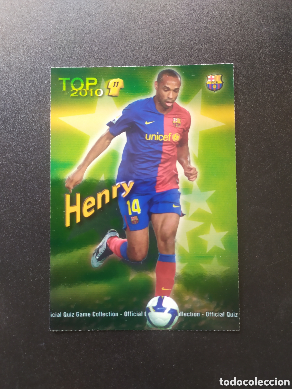 Cromos de f&uacute;tbol: Mundicromo fichas Liga 2009 2010 09 10 Henry top brillo verde n&deg; 631 Barcelona