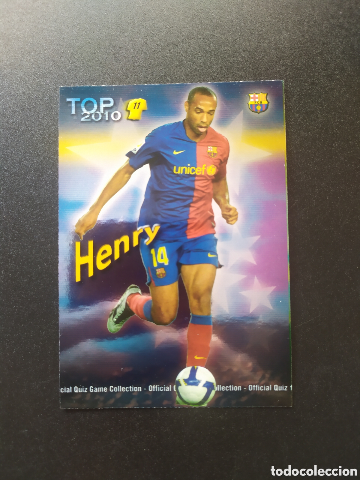 Cromos de f&uacute;tbol: Mundicromo fichas Liga 2009 2010 09 10 Henry top brillo azul n&deg; 631 Barcelona