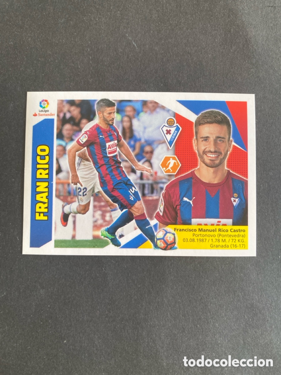 Cromos de f&uacute;tbol: Cromo liga 17/18 SD Eibar N* 10 A