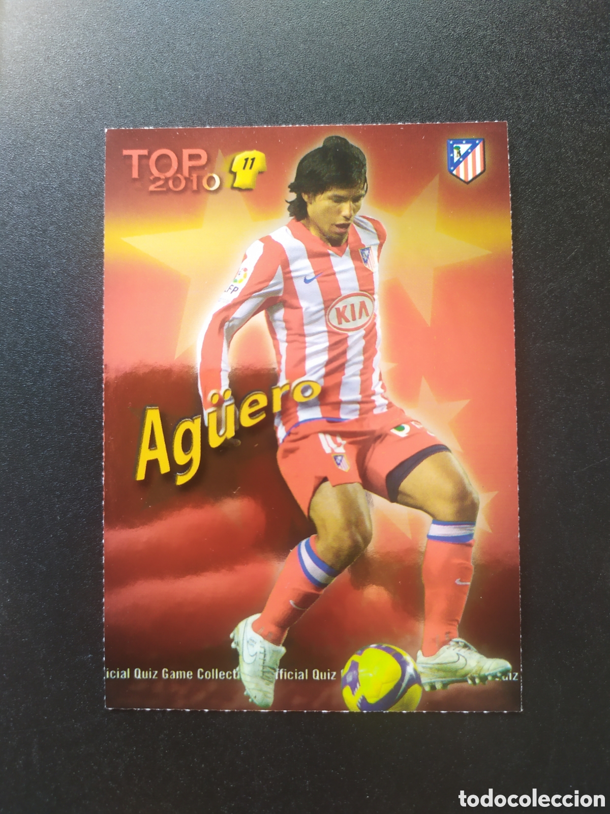 Cromos de f&uacute;tbol: Mundicromo fichas Liga 2009 2010 09 10 Ag&uuml;ero top brillo rojo n&deg; 633 Atl&eacute;tico Madrid