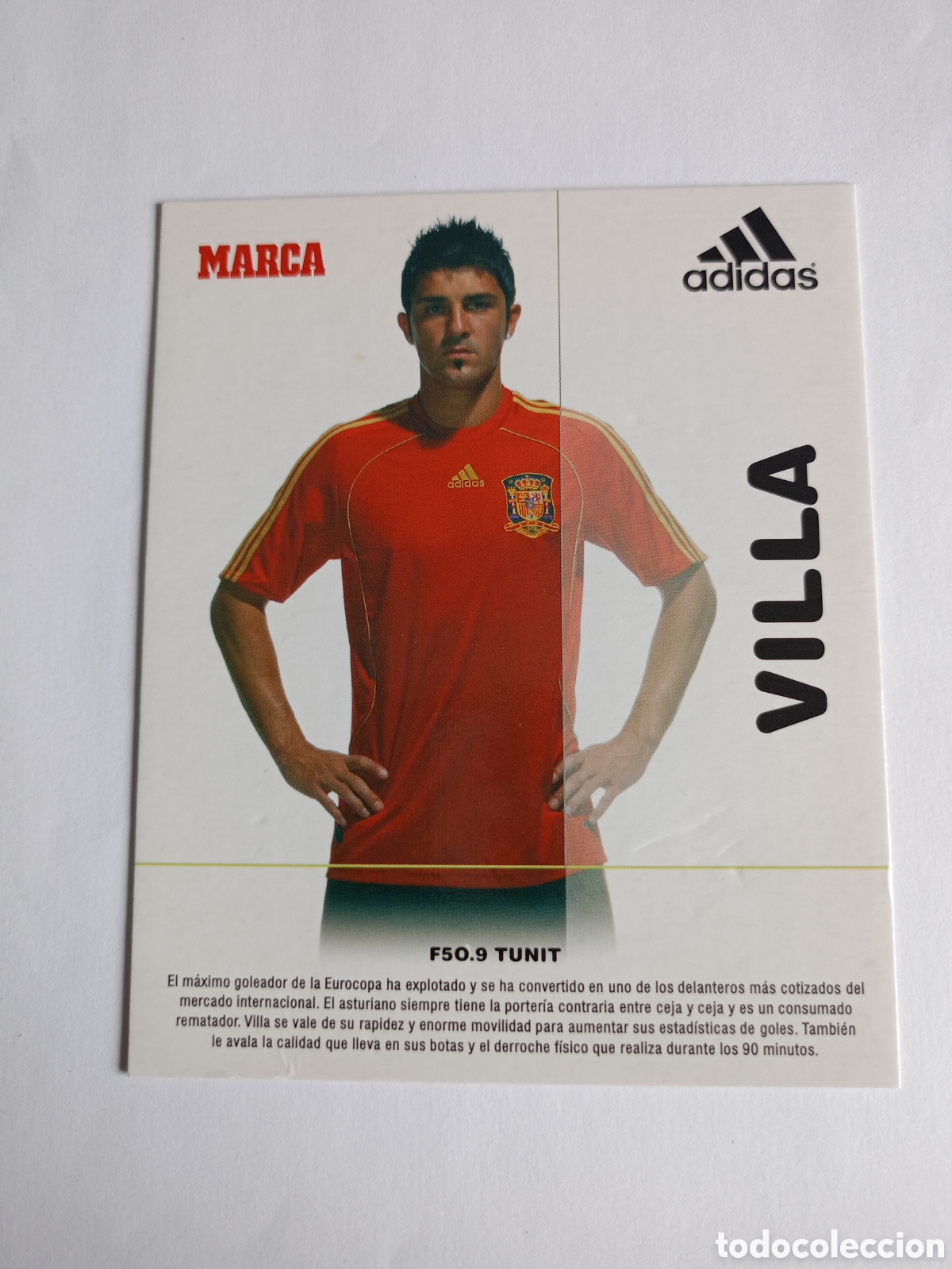 Cromos de f&uacute;tbol: Tarjeta ficha marca Villa