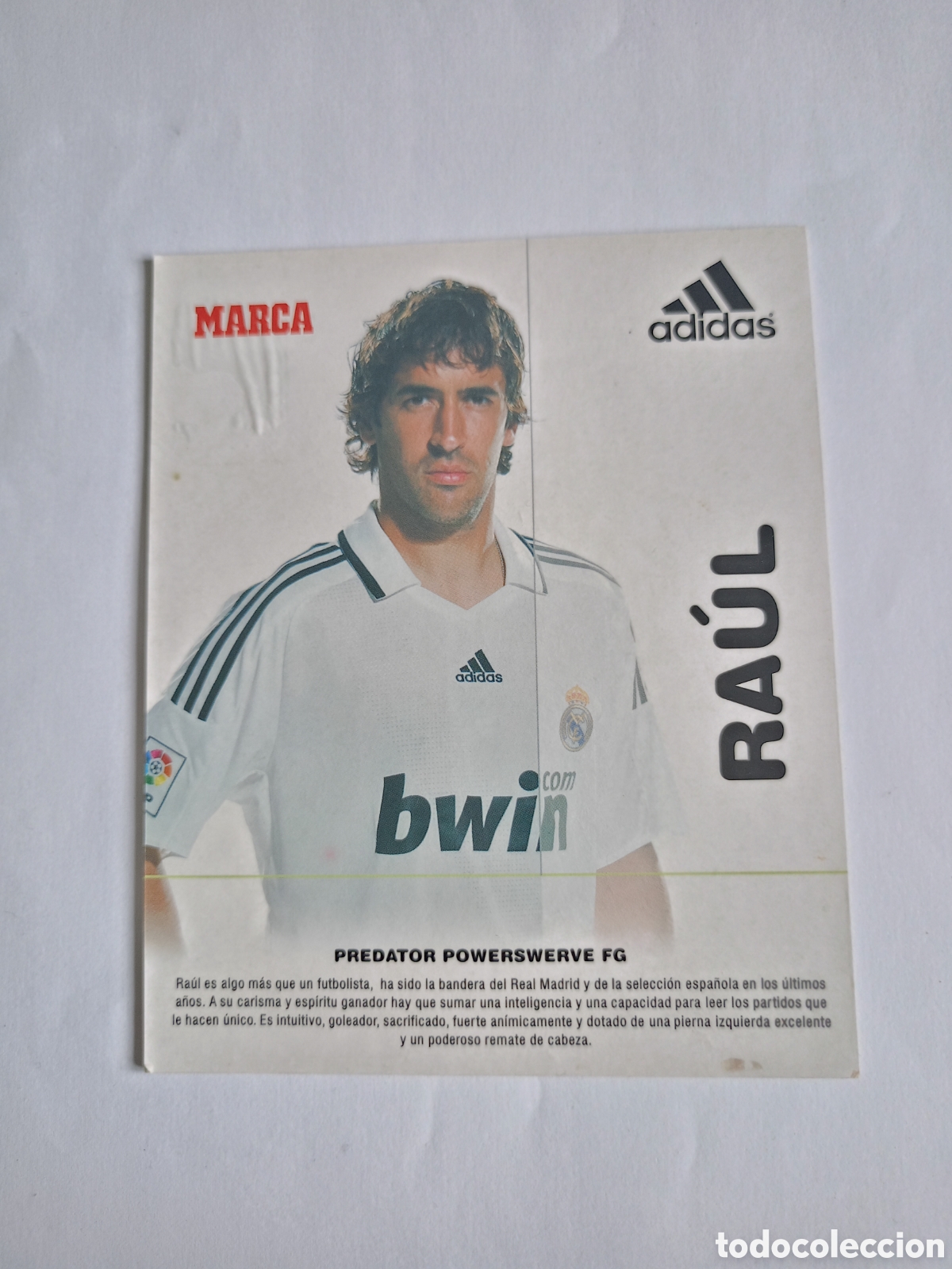 Cromos de f&uacute;tbol: Tarjeta ficha marca Ra&uacute;l