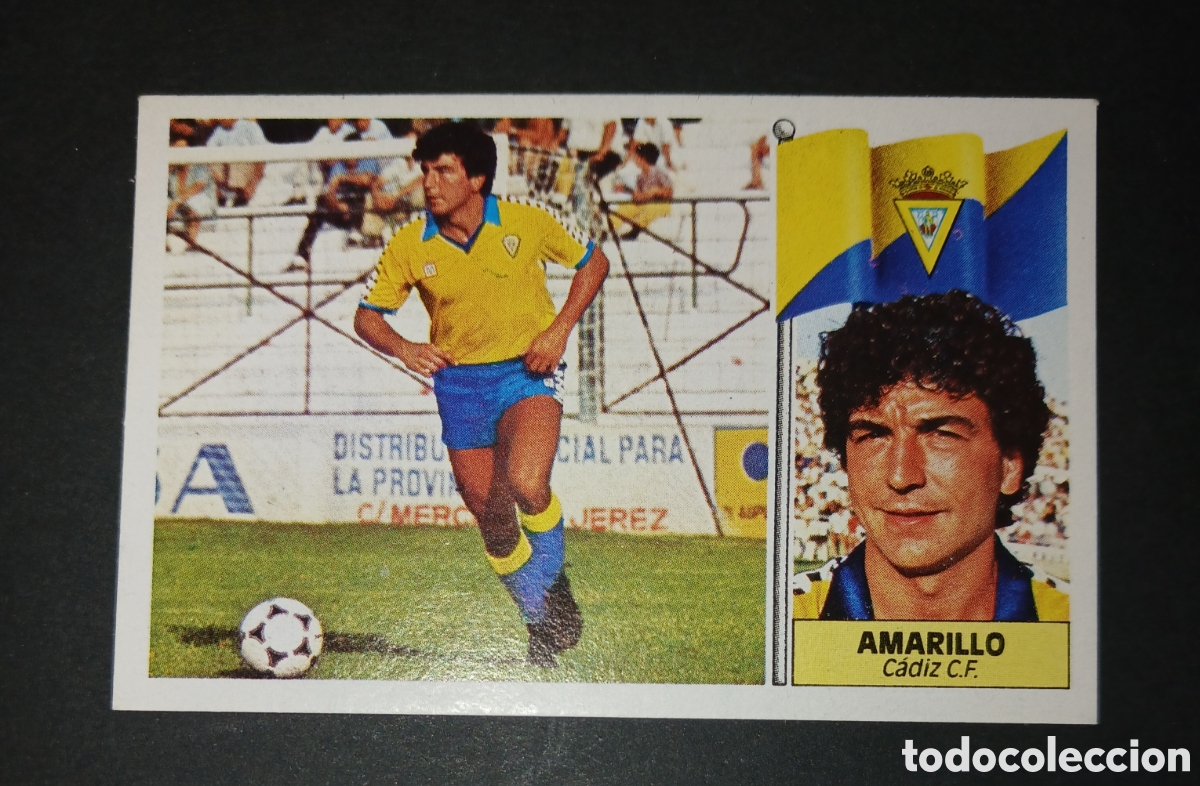 Cromos de f&uacute;tbol: Cromo Amarillo - C&aacute;diz CF - Despegado / Recuperado - Ediciones Este - Liga 86/87