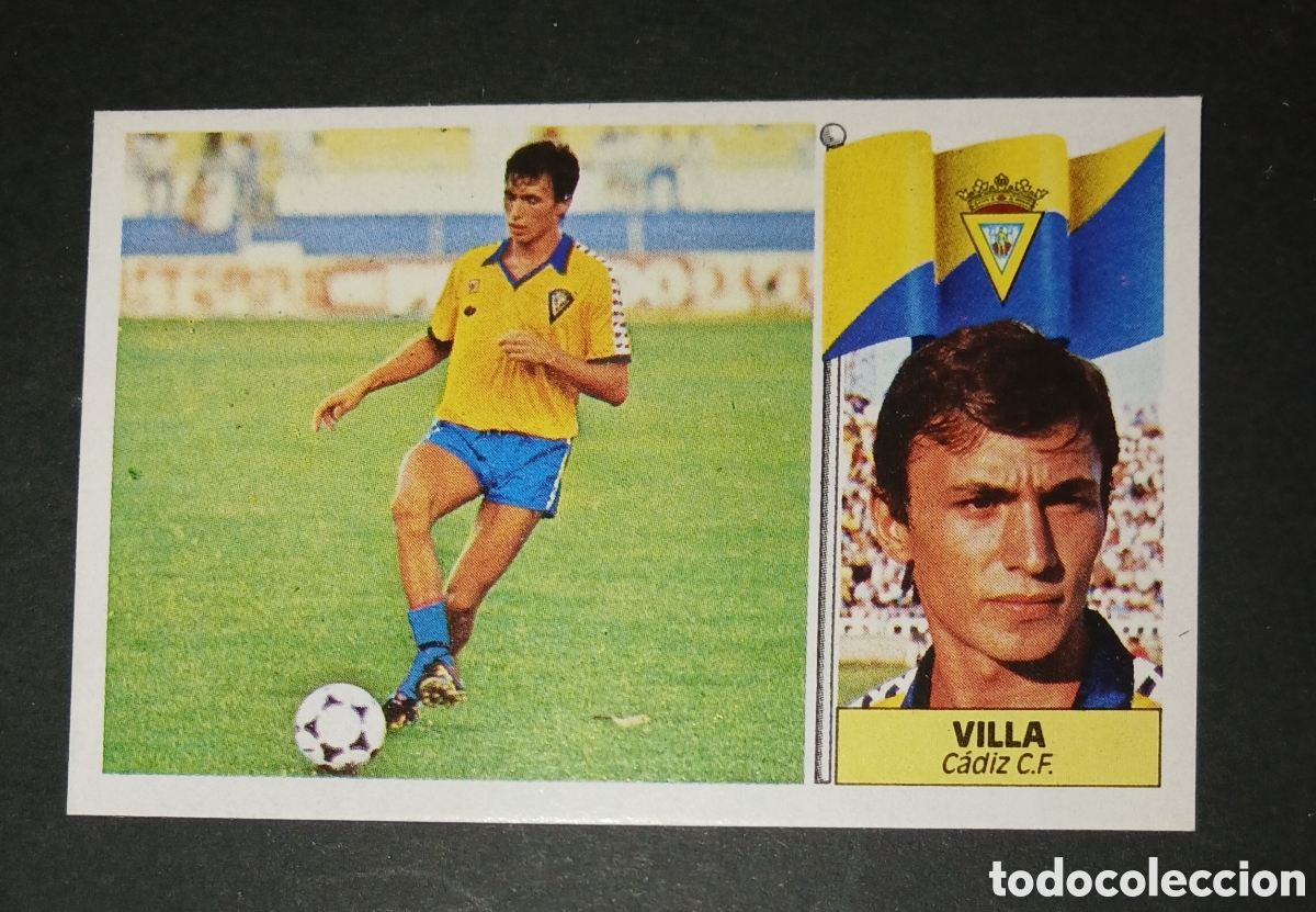 Cromos de f&uacute;tbol: Cromo Villa - C&aacute;diz C.F. - Liga 1986/87 (86/87) - Ediciones Este - Nunca pegado / Sin pegar