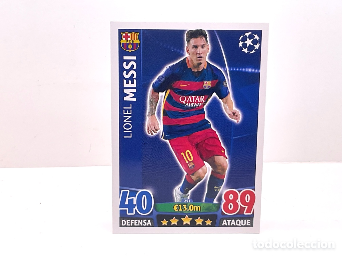 Cromos de f&uacute;tbol: CROMO N&ordm; 251 LIONEL LEO MESSI TOPPS CHAMPIONS LEAGUE MATCH ATTAX 2015 - 2016