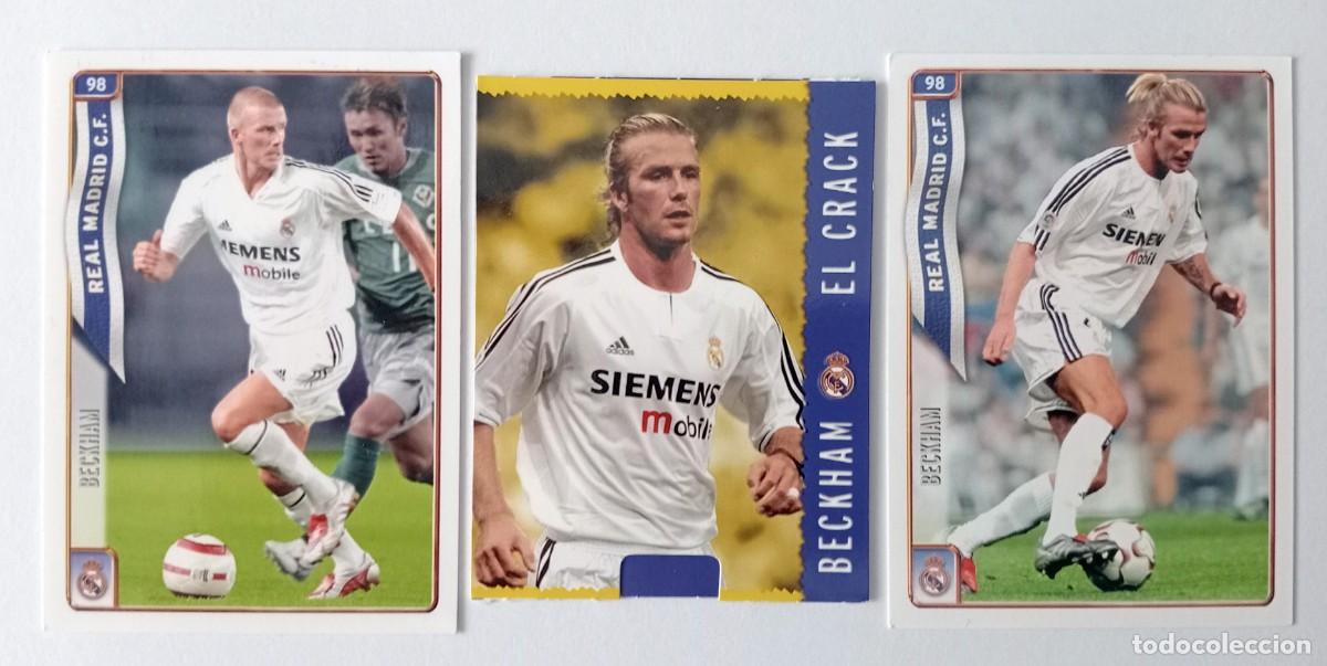 Cromos de f&uacute;tbol: LOTE 3 CROMOS DAVID BECKHAM REAL MADRID FUTBOL MUNDI CROMO 2004-2005
