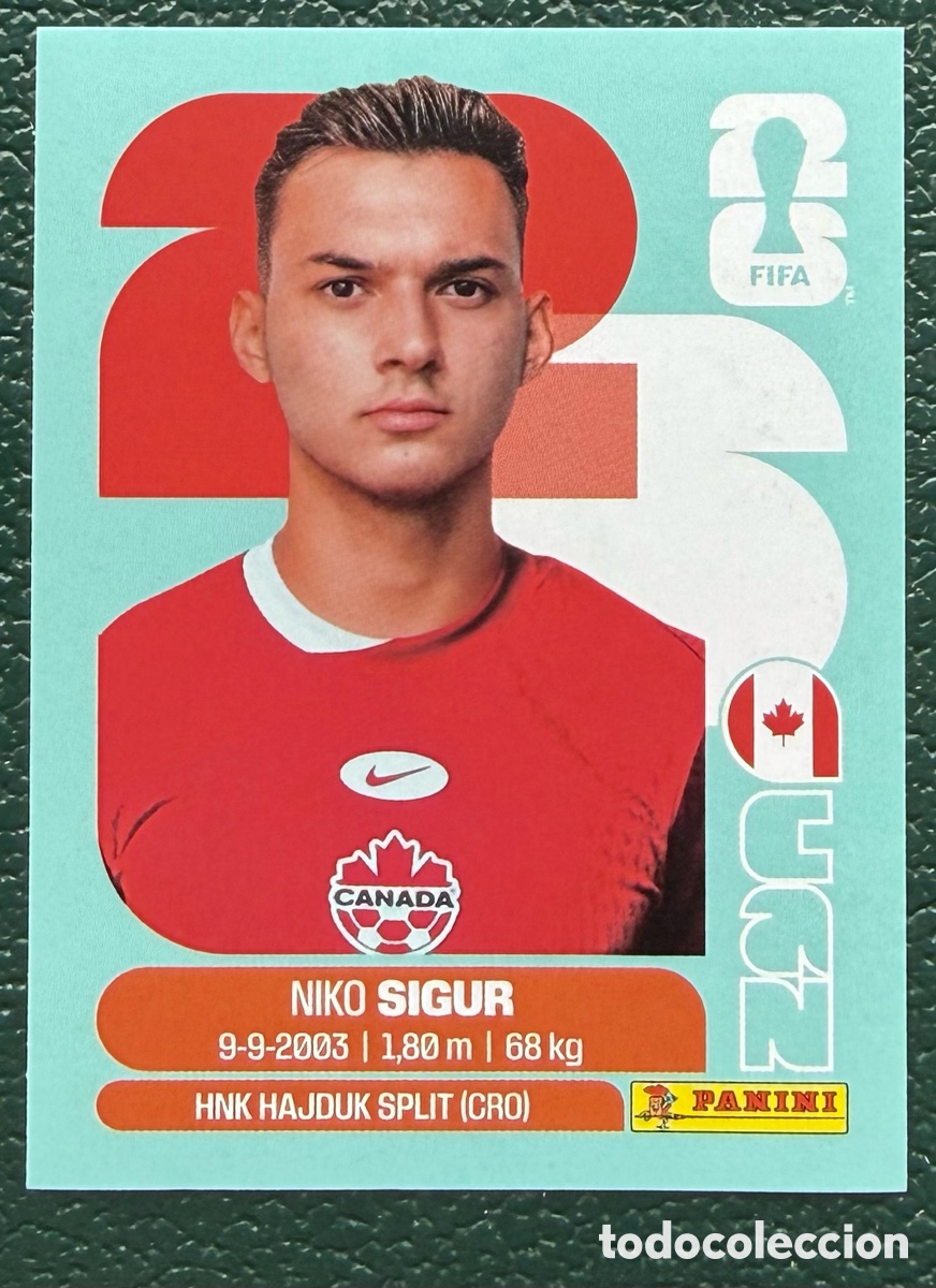 Cromos de Futebol: CAN 16 NIKO SIGUR CANADA CROMOS ALBUM FIFA WORLD CUP MUNDIAL 2026 PANINI