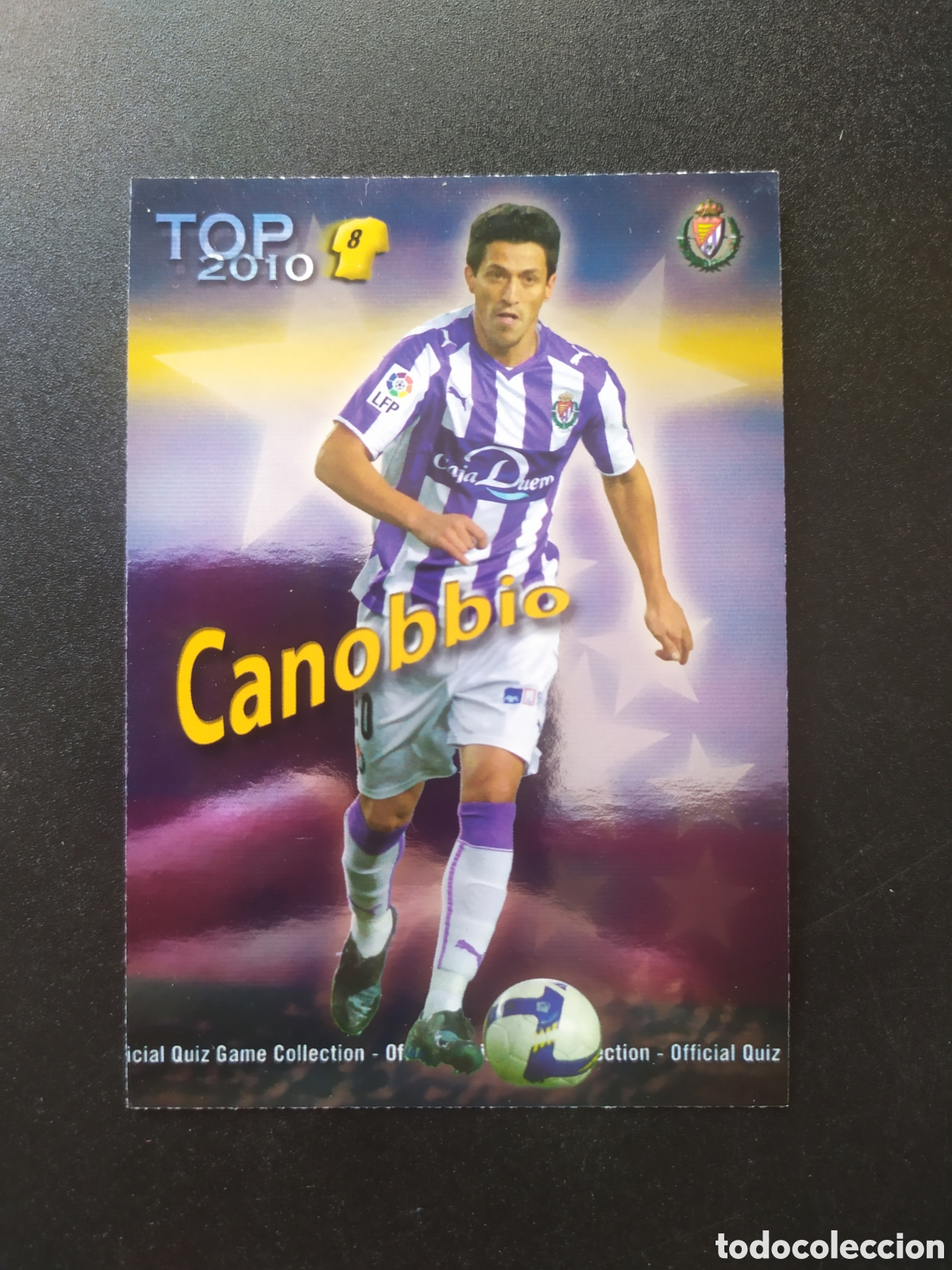 Cromos de f&uacute;tbol: Mundicromo fichas Liga 2009 2010 09 10 Canobbio top brillo azul n&deg; 606 Valladolid