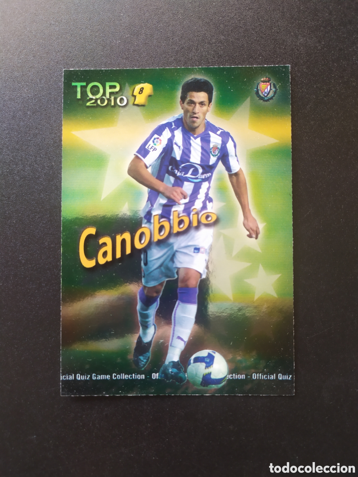 Cromos de f&uacute;tbol: Mundicromo fichas Liga 2009 2010 09 10 Canobbio top brillo verde n&deg; 606 Valladolid