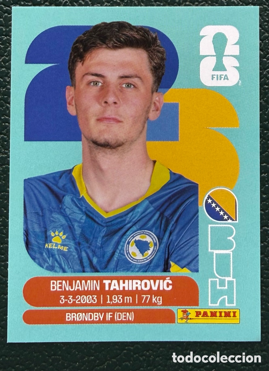 Fu&szlig;ball-Sticker: BIH 9 BENJAMIN TAHIROVIC BOSNIA Y HERZEGOVINA CROMOS ALBUM FIFA WORLD CUP MUNDIAL 2026 PANINI