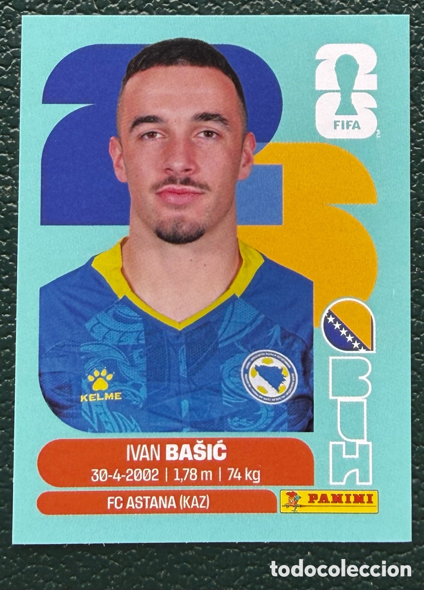Fu&szlig;ball-Sticker: BIH 12 IVAN BASIC BOSNIA Y HERZEGOVINA CROMOS ALBUM FIFA WORLD CUP MUNDIAL 2026 PANINI