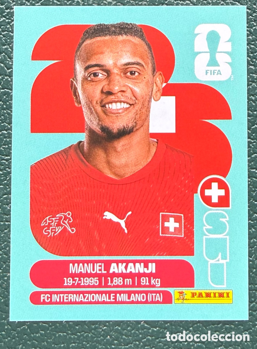 Football Stickers: SUI 4 MANUEL AKANJI SUIZA CROMOS ALBUM FIFA WORLD CUP MUNDIAL 2026 PANINI