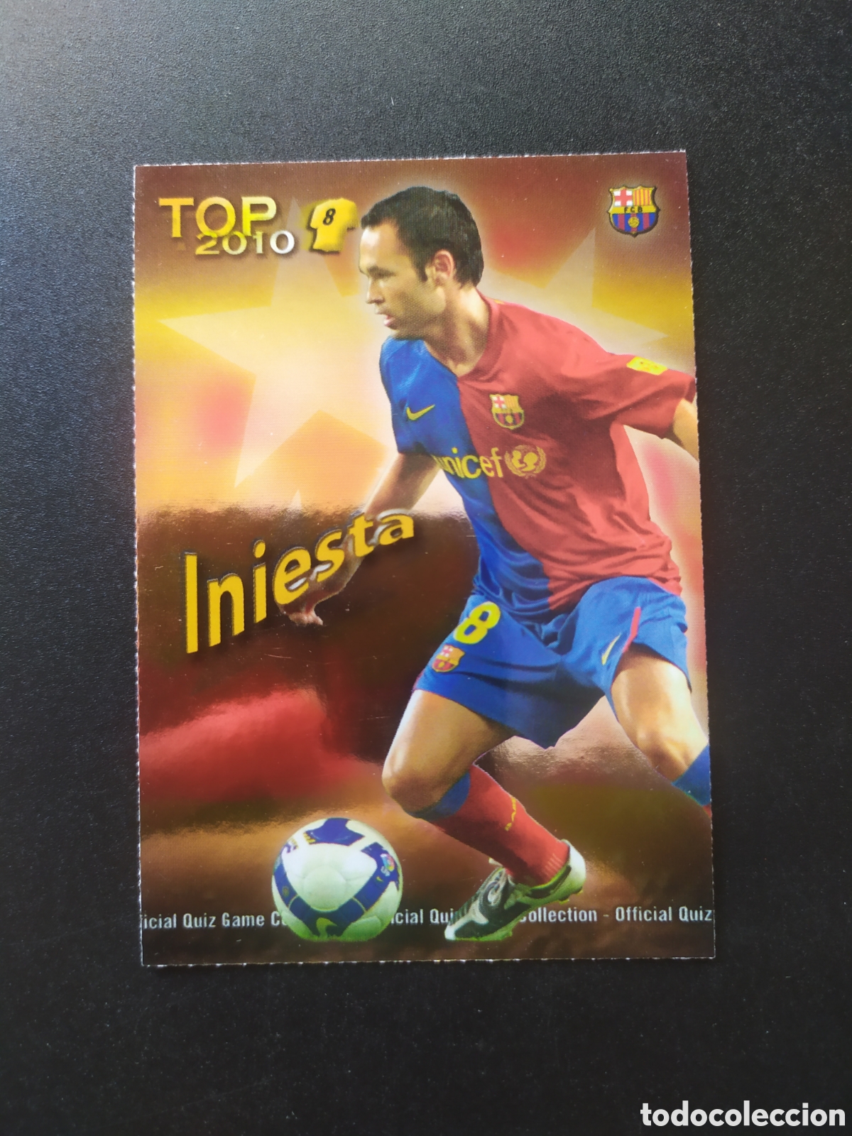 Cromos de f&uacute;tbol: Mundicromo fichas Liga 2009 2010 09 10 Iniesta top brillo dorado n&deg; 604 Barcelona