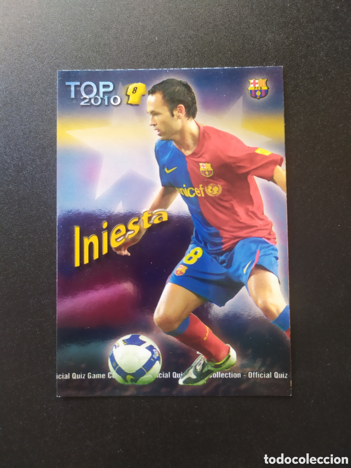 Cromos de f&uacute;tbol: Mundicromo fichas Liga 2009 2010 09 10 Iniesta top brillo azul n&deg; 604 Barcelona