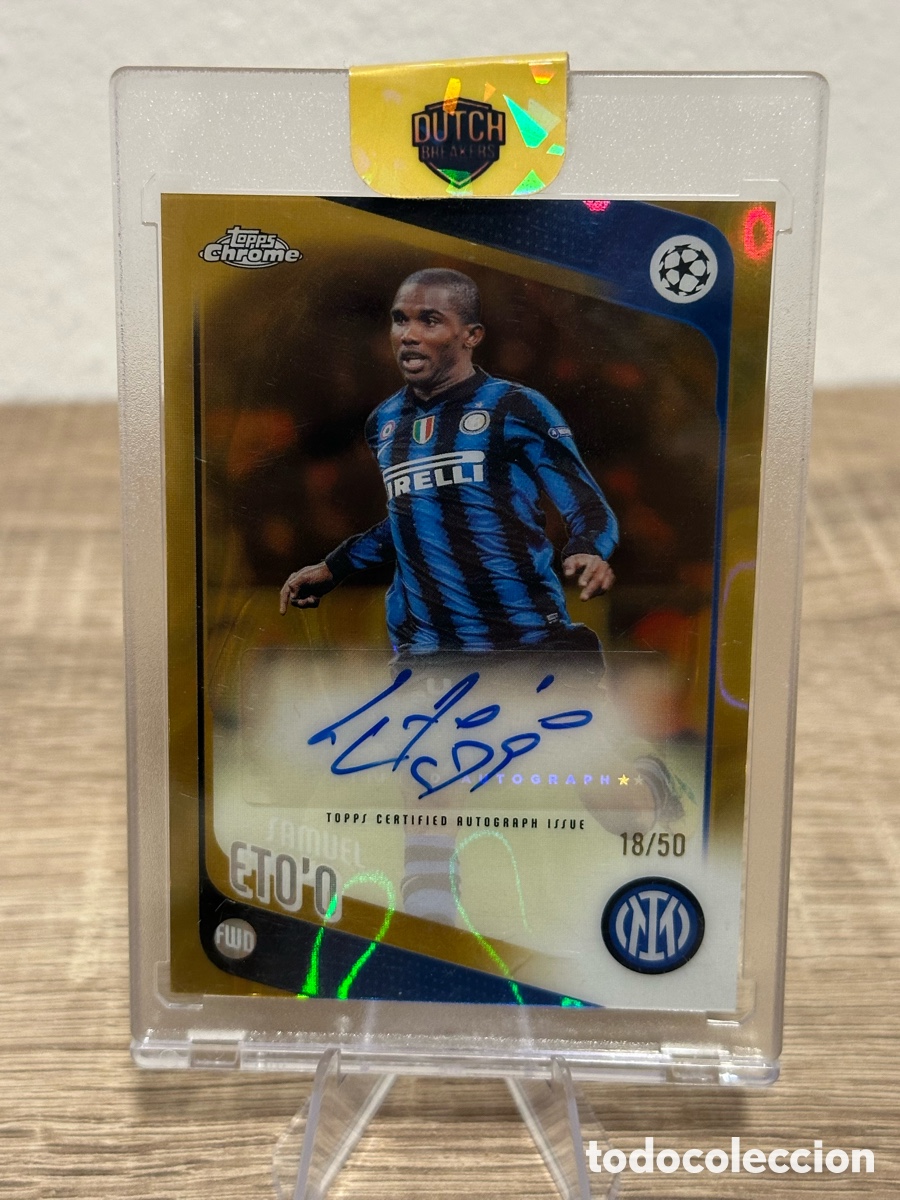 Cromos de f&uacute;tbol: Samuel Eto'o Topps Chrome Auto /50 Inter