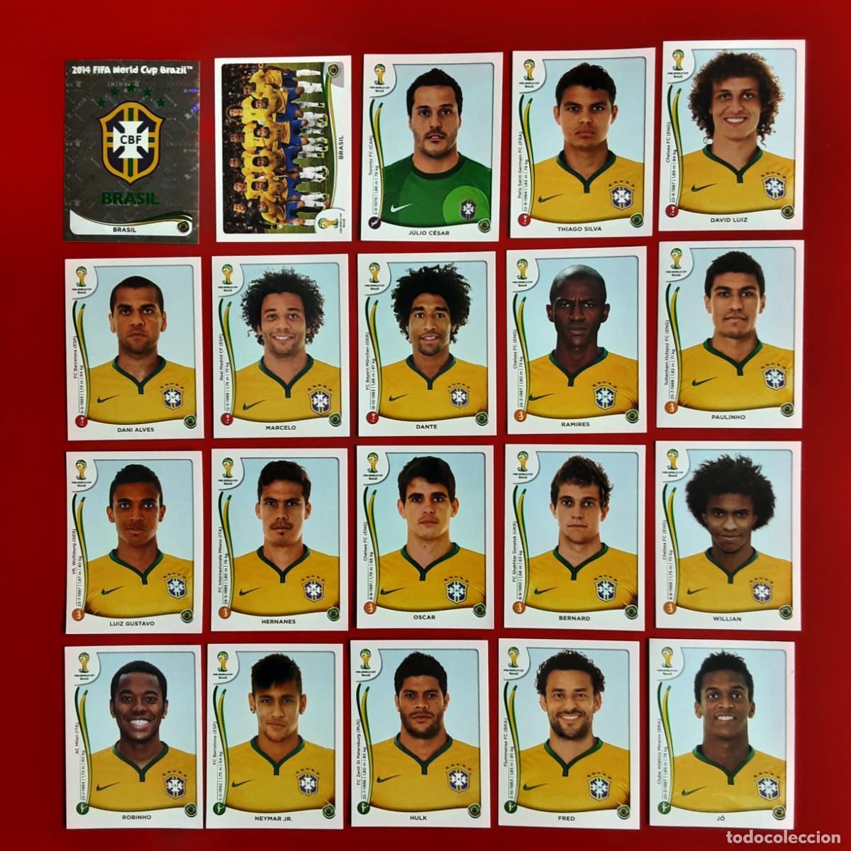 Cromos de f&uacute;tbol: SELECCION COMPLETA BRASIL MUNDIAL BRASIL 2014 PANINI-NUNCA PEGADO-INCLUYE ACTUALIZACION