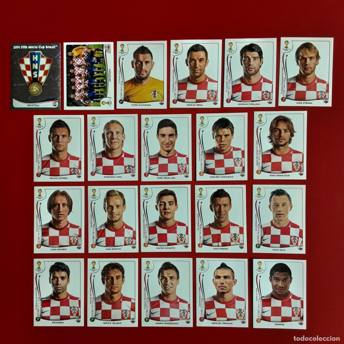 Cromos de f&uacute;tbol: SELECCION COMPLETA CROACIA MUNDIAL BRASIL 2014 PANINI-NUNCA PEGADO-INCLUYE ACTUALIZACION