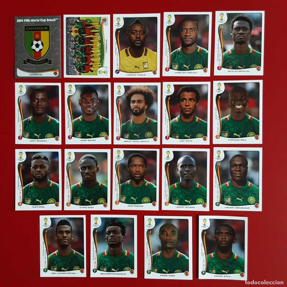 Cromos de f&uacute;tbol: SELECCION COMPLETA CAMERUN MUNDIAL BRASIL 2014 PANINI-NUNCA PEGADO-