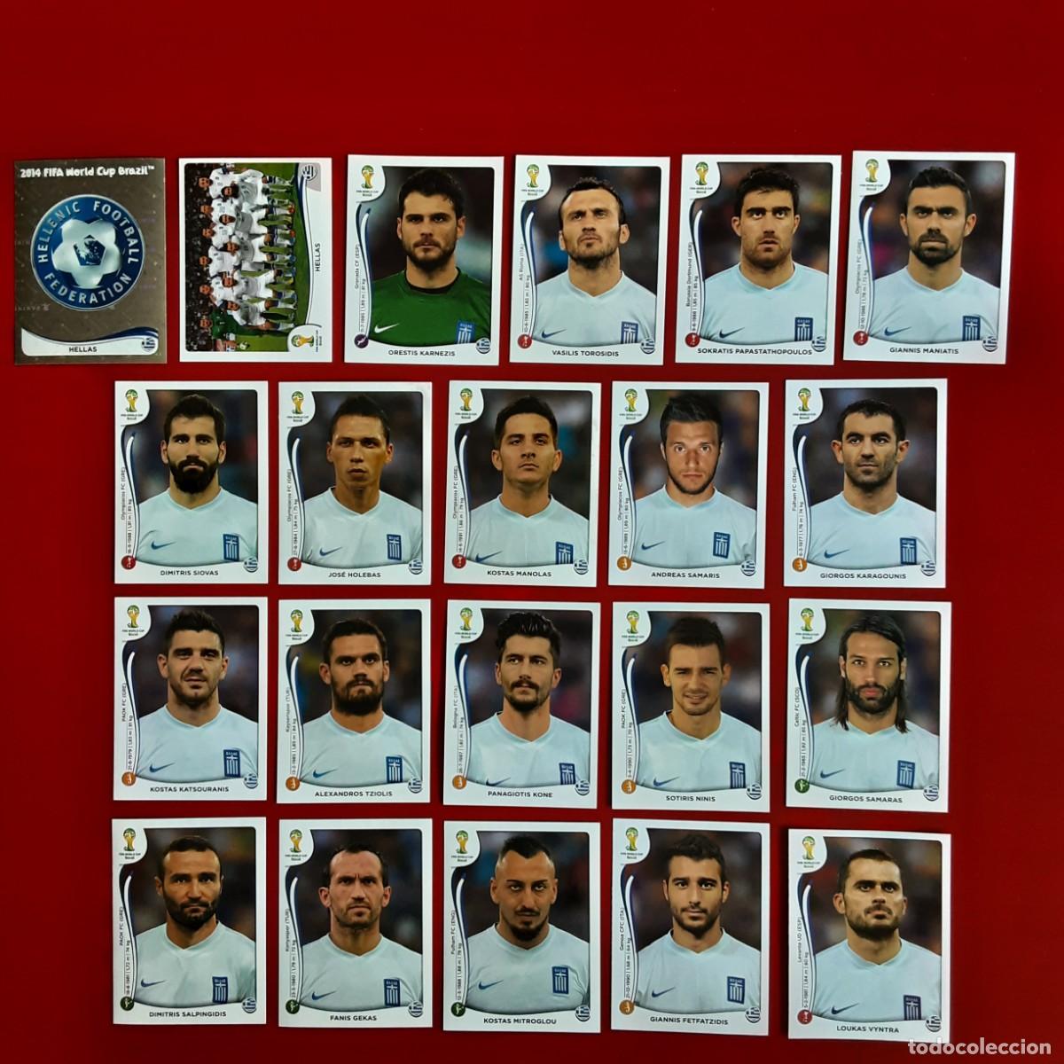 Cromos de f&uacute;tbol: SELECCION COMPLETA GRECIA MUNDIAL BRASIL 2014 PANINI-NUNCA PEGADO-INCLUYE ACTUALIZACION