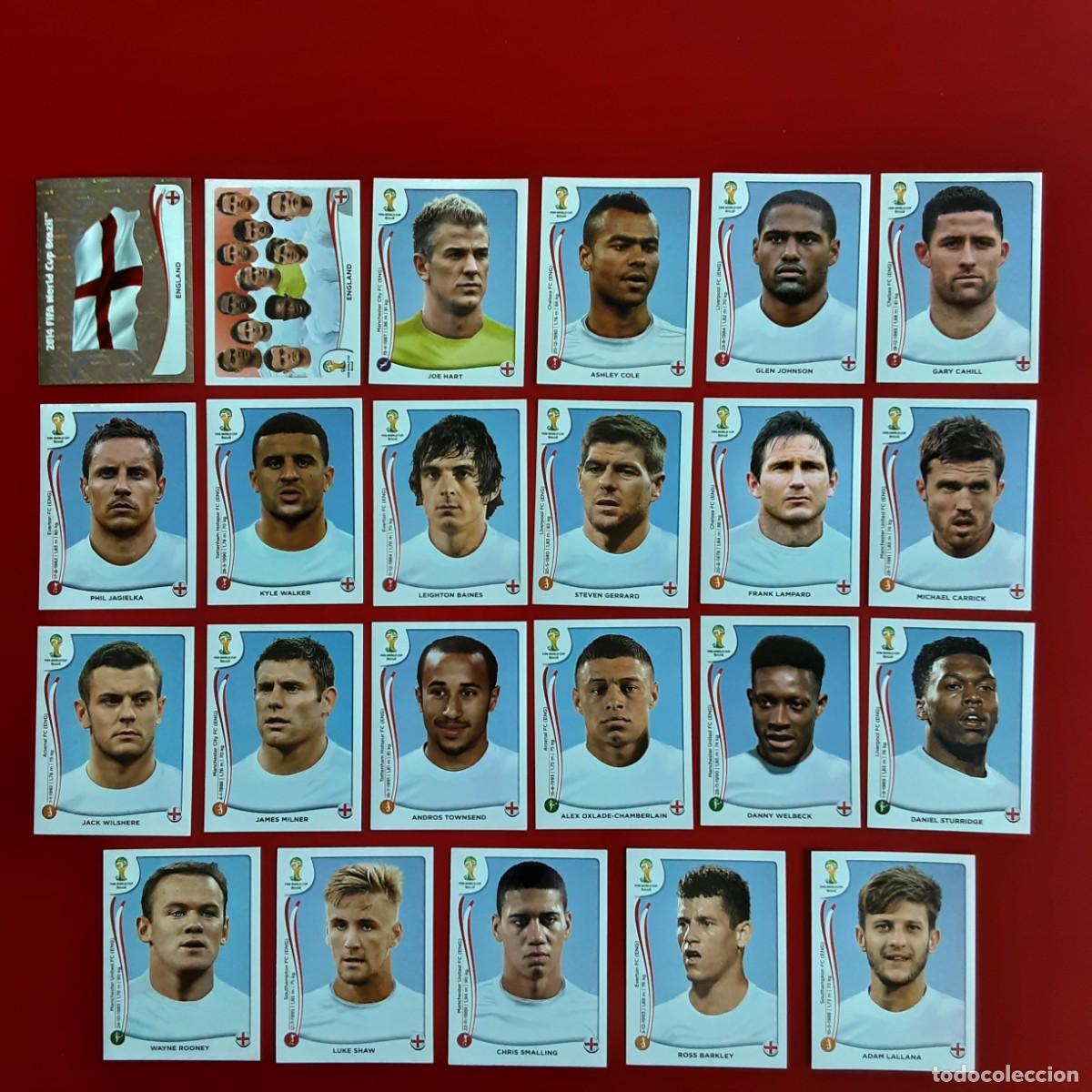 Cromos de f&uacute;tbol: SELECCION COMPLETA INGLATERRA MUNDIAL BRASIL 2014 PANINI-NUNCA PEGADO-INCLUYE ACTUALIZACION