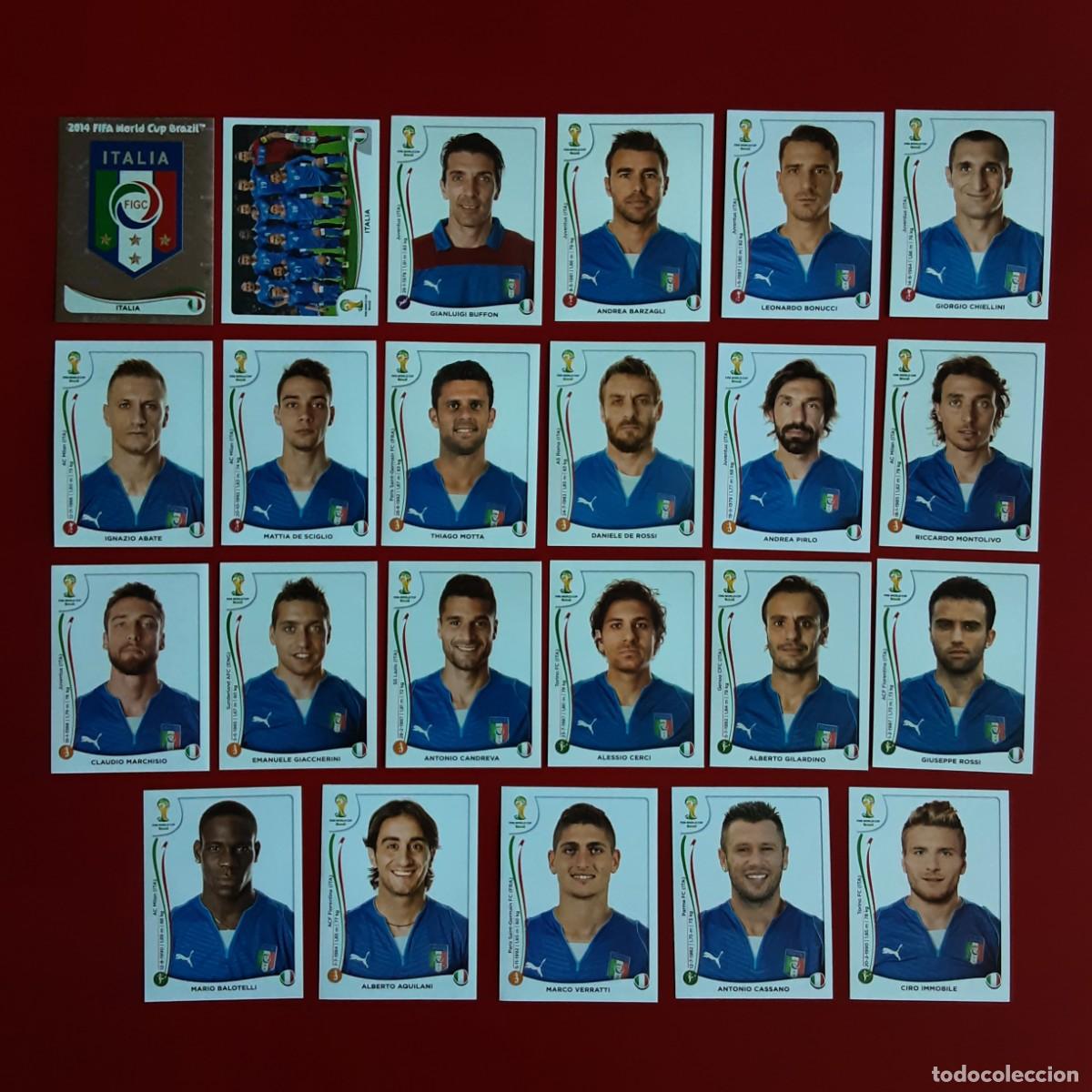 Cromos de f&uacute;tbol: SELECCION COMPLETA ITALIA MUNDIAL BRASIL 2014 PANINI-NUNCA PEGADO-INCLUYE ACTUALIZACION