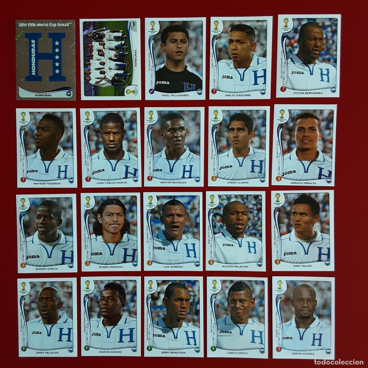 Cromos de f&uacute;tbol: SELECCION COMPLETA HONDURAS MUNDIAL BRASIL 2014 PANINI-NUNCA PEGADO-INCLUYE ACTUALIZACION