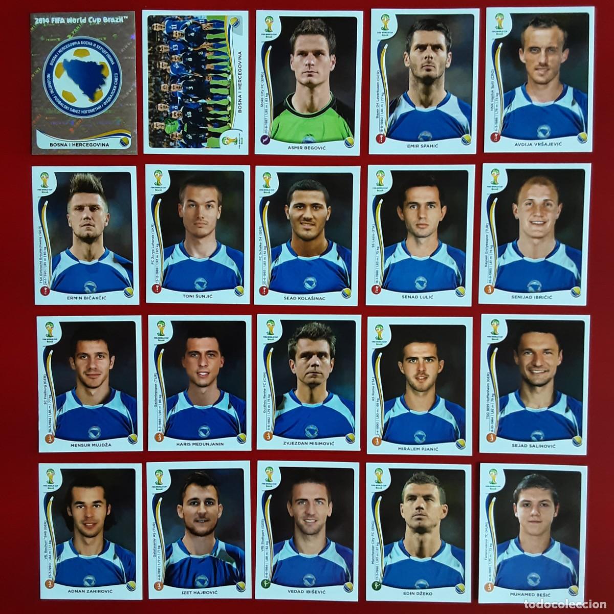 Cromos de f&uacute;tbol: SELECCION COMPLETA BOSNIA MUNDIAL BRASIL 2014 PANINI-NUNCA PEGADO-INCLUYE ACTUALIZACION
