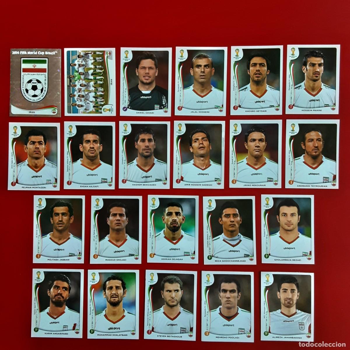 Cromos de f&uacute;tbol: SELECCION COMPLETA IRAN MUNDIAL BRASIL 2014 PANINI-NUNCA PEGADO-INCLUYE ACTUALIZACION