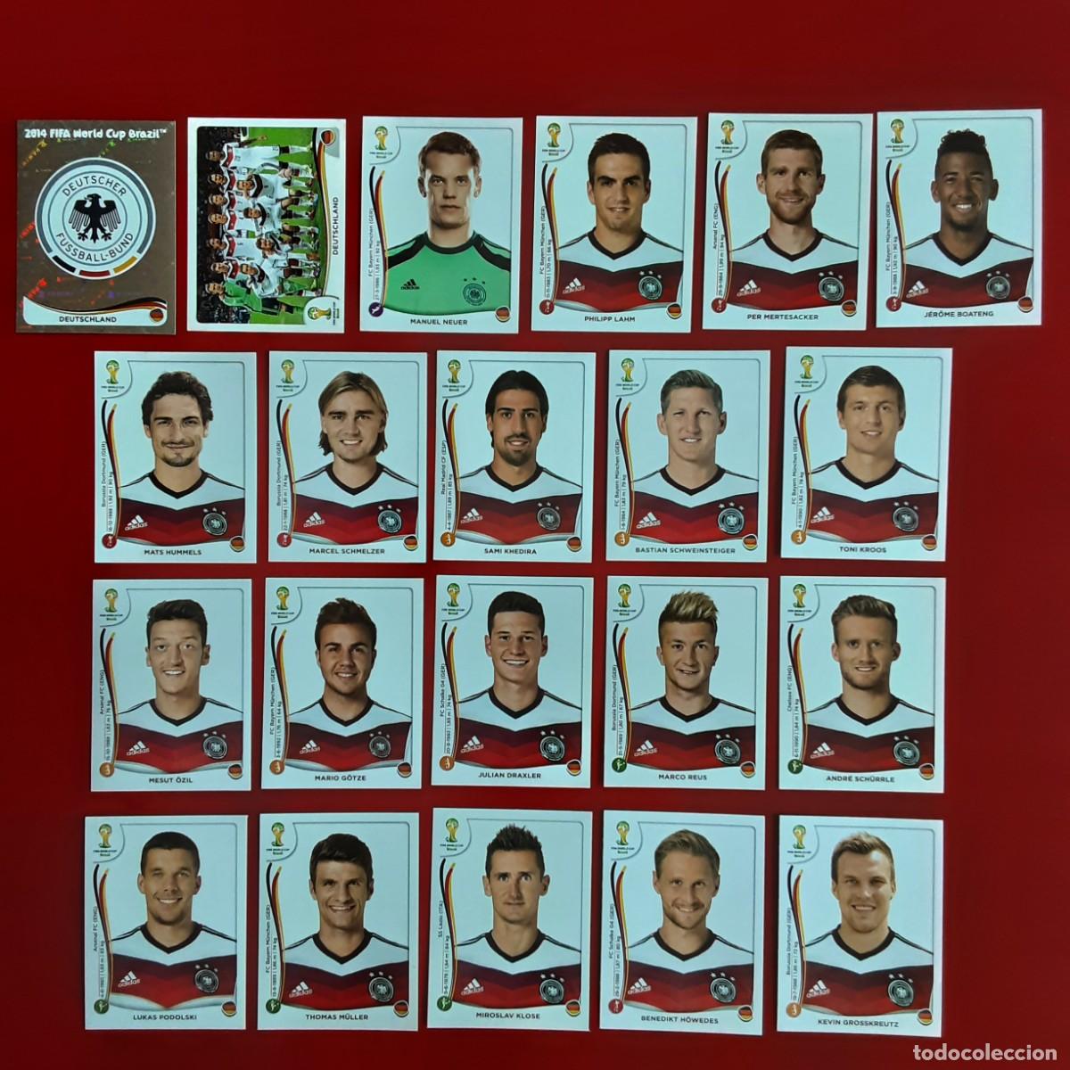 Cromos de f&uacute;tbol: SELECCION COMPLETA ALEMANIA MUNDIAL BRASIL 2014 PANINI-NUNCA PEGADO-INCLUYE ACTUALIZACION