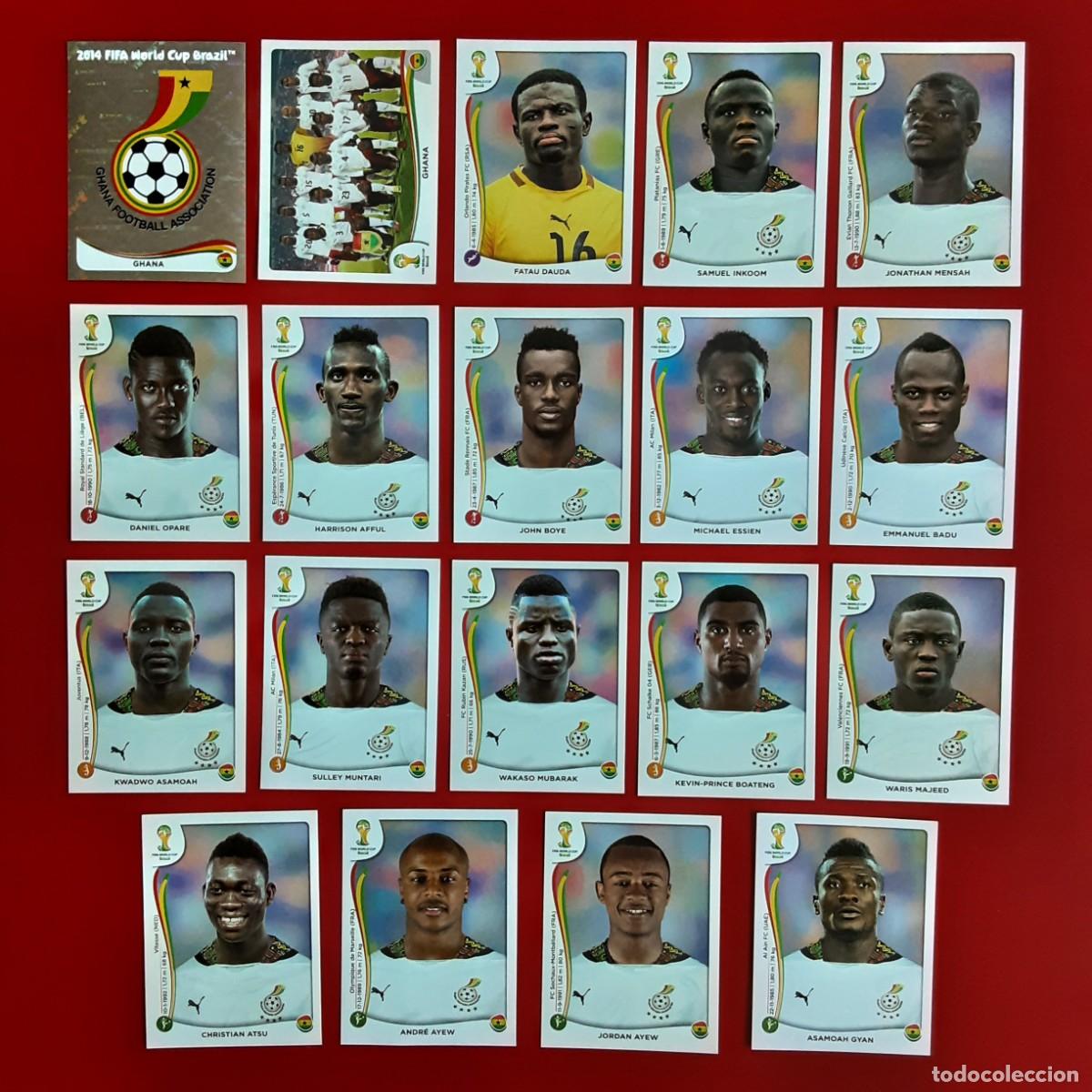 Cromos de f&uacute;tbol: SELECCION COMPLETA GHANA MUNDIAL BRASIL 2014 PANINI-NUNCA PEGADO-