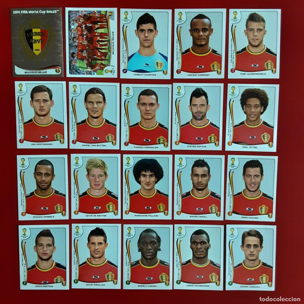 Cromos de f&uacute;tbol: SELECCION COMPLETA BELGICA MUNDIAL BRASIL 2014 PANINI-NUNCA PEGADO- INCLUYE ACTUALIZACION