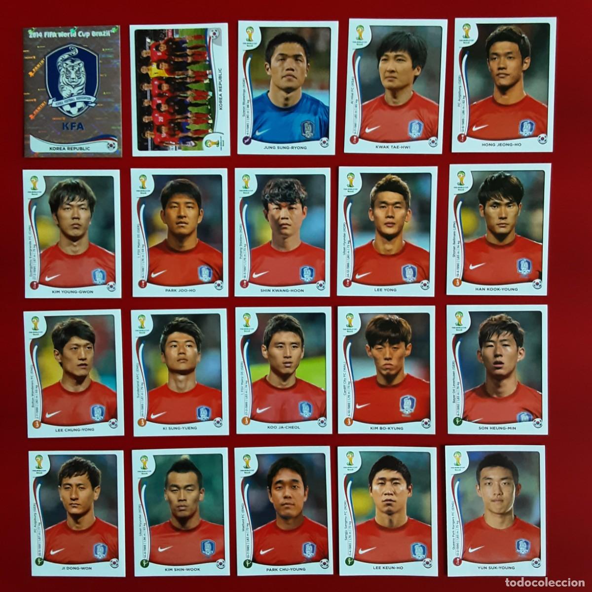 Cromos de f&uacute;tbol: SELECCION COMPLETA REPUBLICA KOREA MUNDIAL BRASIL 2014 PANINI-NUNCA PEGADO- INCLUYE ACTUALIZACION