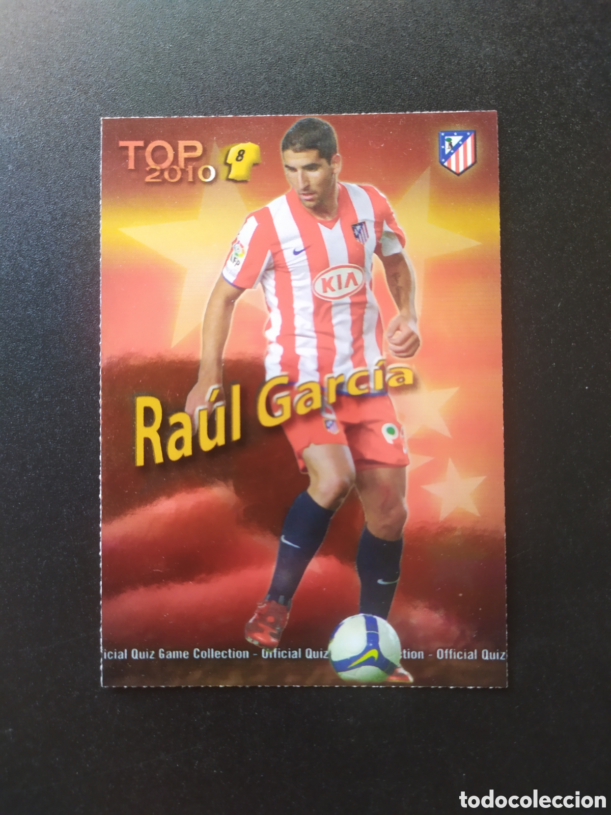 Cromos de f&uacute;tbol: Mundicromo fichas Liga 2009 2010 09 10 Ra&uacute;l Garc&iacute;a top brillo rojo n&deg; 607 Atl&eacute;tico Madrid