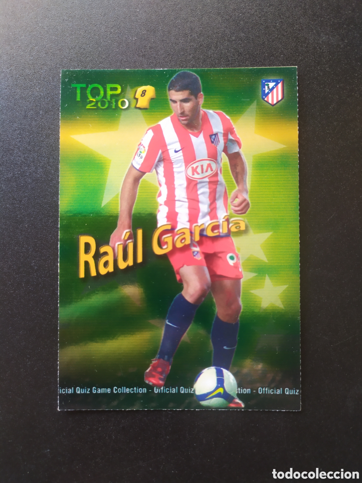 Cromos de f&uacute;tbol: Mundicromo fichas Liga 2009 2010 09 10 Ra&uacute;l Garc&iacute;a top brillo verde n&deg; 607 Atl&eacute;tico Madrid