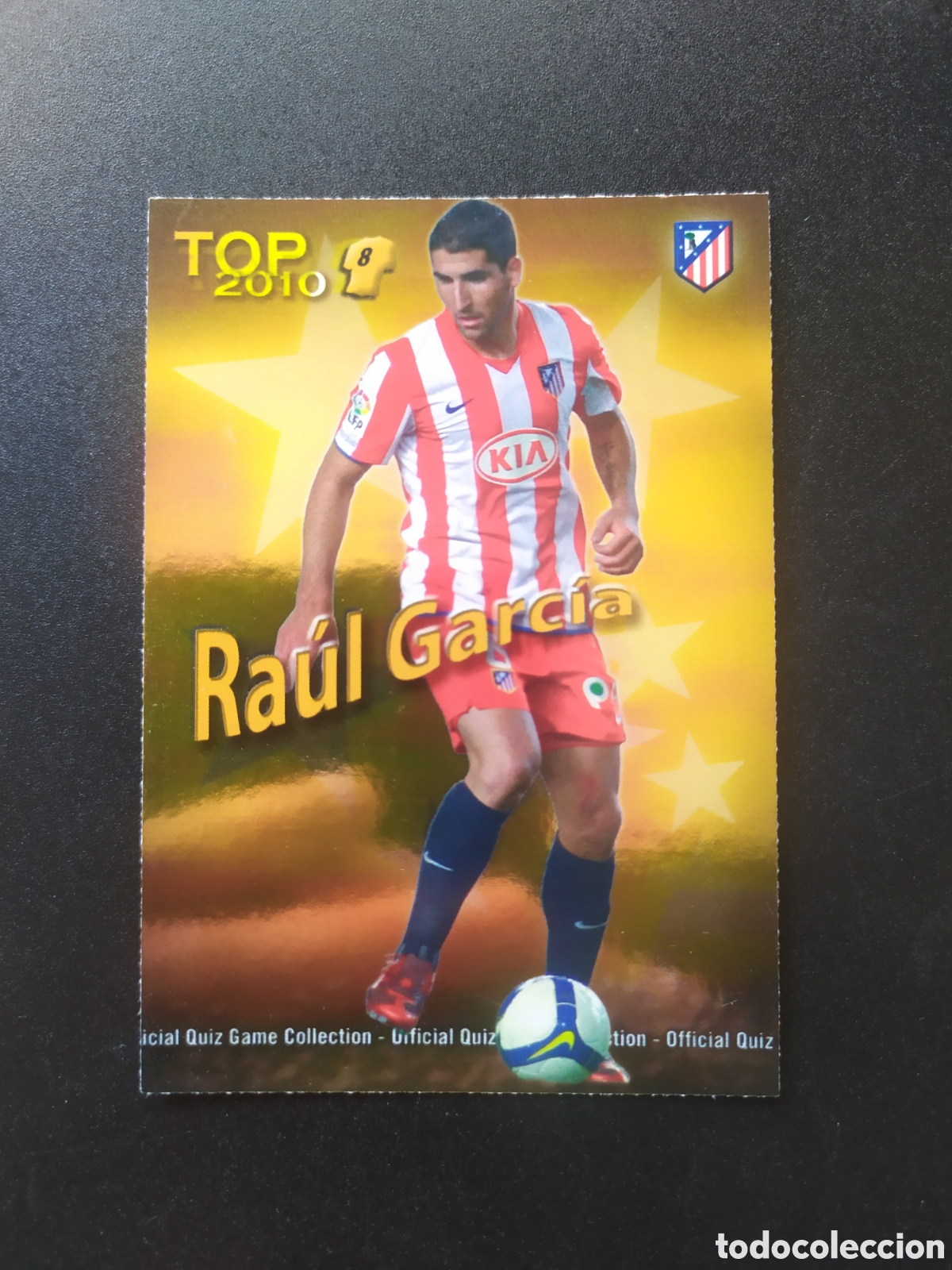 Cromos de f&uacute;tbol: Mundicromo fichas Liga 2009 2010 09 10 Ra&uacute;l Garc&iacute;a top brillo dorado n&deg; 607 Atl&eacute;tico Madrid