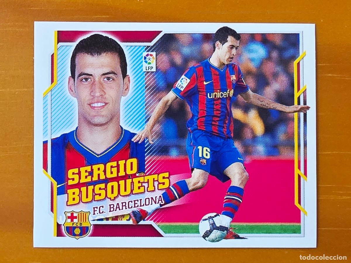 Cromos de f&uacute;tbol: 9 A Sergio Busquets, FC Barcelona, Panini Ediciones Liga Este 2010 2011 10 11