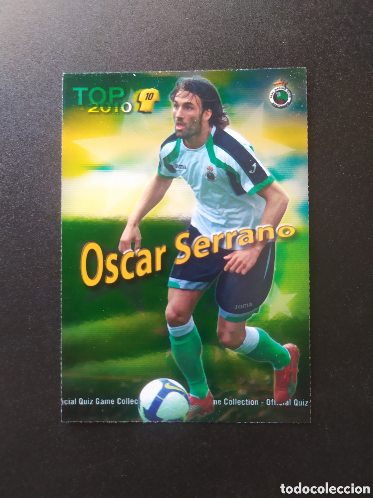 Cromos de f&uacute;tbol: Mundicromo fichas Liga 2009 2010 09 10 Oscar Serrano top brillo verde n&deg; 617 Racing Santander