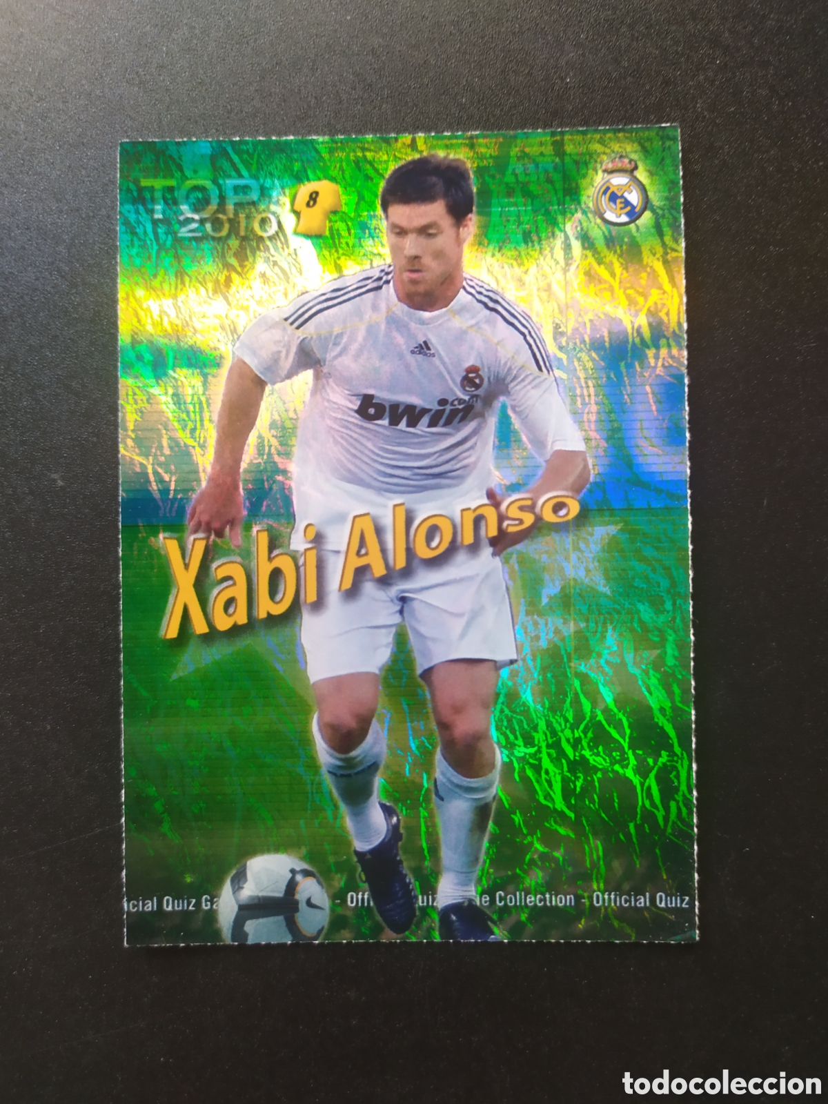 Figurine di Calcio: Mundicromo fichas Liga 2009 2010 09 10 Xabi Alonso top brillo verde jaspeado n&deg; 612 Real Madrid
