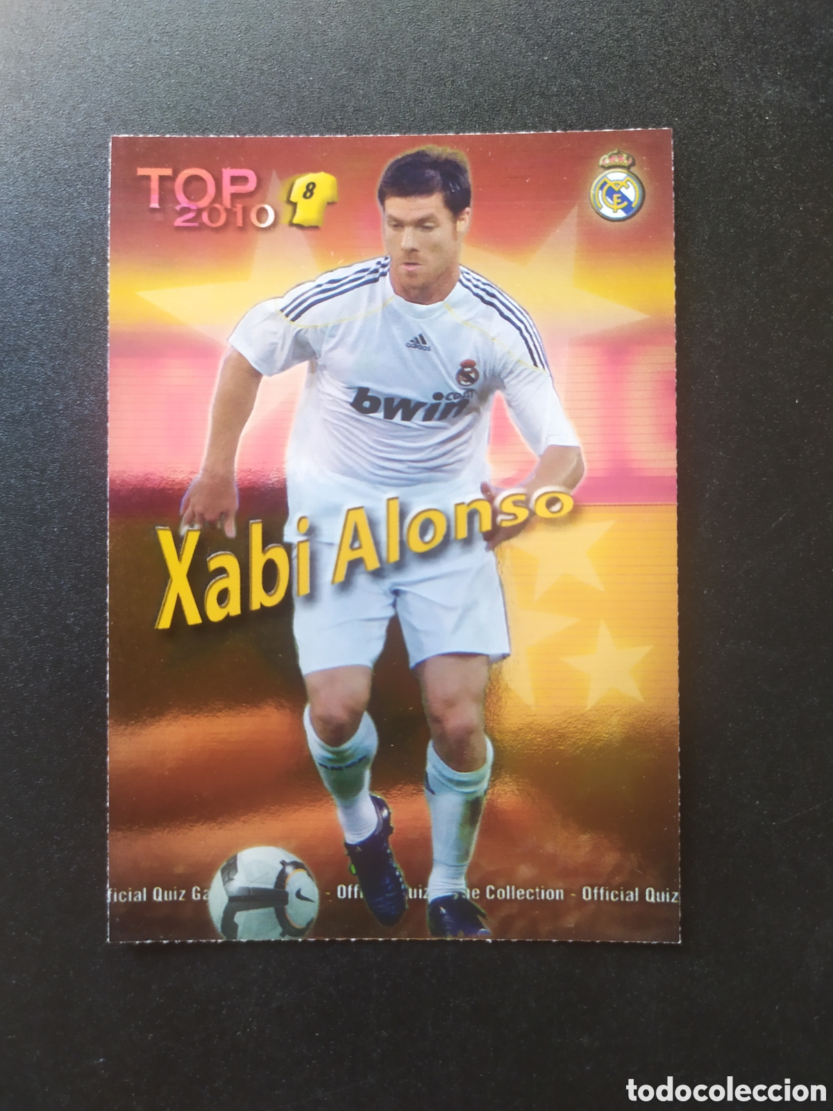 Cromos de f&uacute;tbol: Mundicromo fichas Liga 2009 2010 09 10 Xabi Alonso top brillo dorado rojo n&deg; 612 Real Madrid