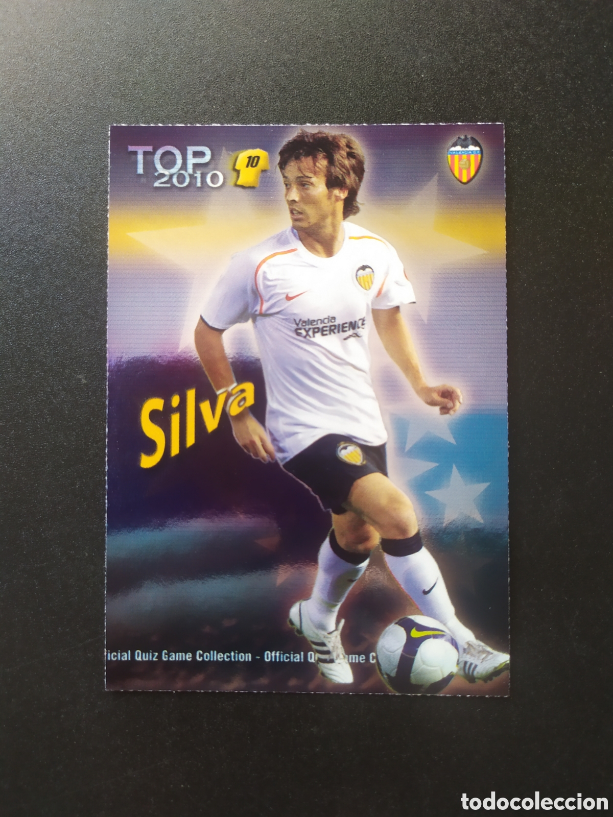 Figurine di Calcio: Mundicromo fichas Liga 2009 2010 09 10 Silva top brillo azul n&deg; 616 Valencia